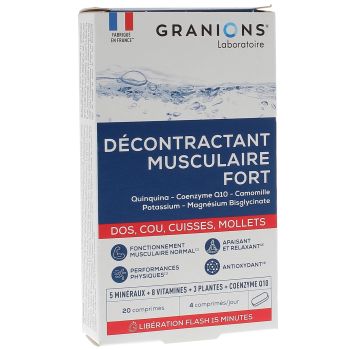 Décontractant musculaire fort Granions - boîte de 20 comprimés