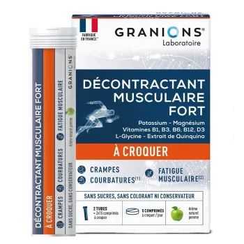 Décontractant musculaire fort Granions - boîte de 2x15 comprimés à croquer