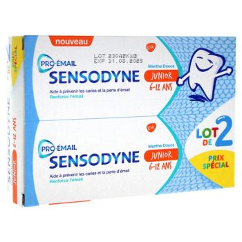 Dentifrice Junior Sensodyne - lot de 2 tubes de 50 ml