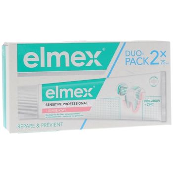 Dentifrice Sensitive Professional + soin gencives Elmex - lot de 2 tubes de 75 ml