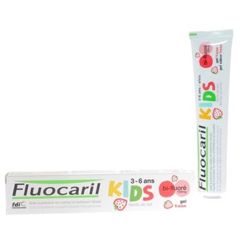 Dentifrice kids 3-6 ans arôme fraise Fluocaril - tube de 50 ml