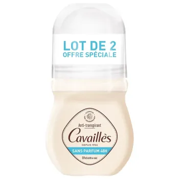 Déo-soin régulateur sans parfum 48h Rogé Cavaillès - 2 roll-on de 50 ml