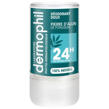 Déodorant doux Pierre d'Alun 24h Dermophil Indien - roll-on de 115 g