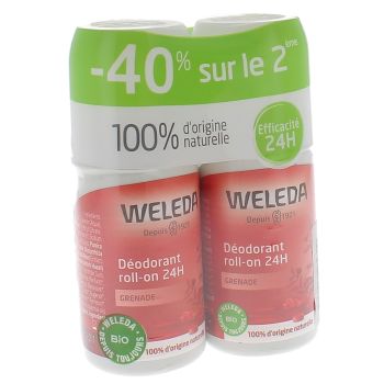 Déodorant à la grenade Roll-on 24h Weleda - lot de 2x50ml