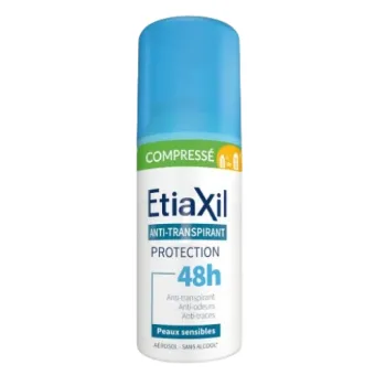 Déodorant anti-transpirant protection 48h compressé Etiaxil - spray de 100ml