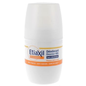 Déodorant douceur 48H sans aluminium Etiaxil - roll-on de 50 ml