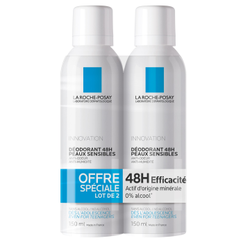 Déodorant physiologique 24h La Roche-Posay - lot de 2 sprays de 150 ml