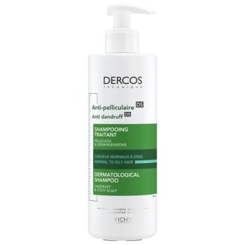 Dercos anti-pelliculaire shampooing traitant cheveux gras Vichy - flacon pompe de 390 ml