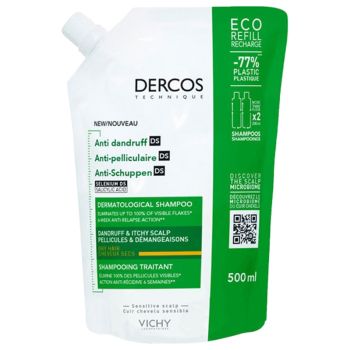 Dercos anti-pelliculaire shampooing traitant cheveux secs Vichy - éco-recharge de 500ml