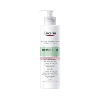 Dermopure gel nettoyant triple action Eucerin - flacon-pompe de 500ml