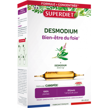 Desmodium bien-être du foie Super Diet - boite de 20 ampoules