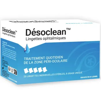 Désoclean lingettes ophtalmiques Bausch Lomb - boite de 20 lingettes