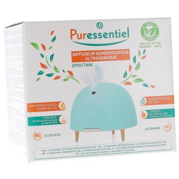 Diffuseur Humidificateur Ultrasonique Spoutnik Puressentiel - boîte de 1 diffuseur Spoutnik + 1 adaptateur