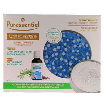 Diffuseur galet en céramique Puressentiel - un diffuseur + complexe de diffusion offert