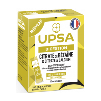 Digestion Citrate de bétaïne & Citrate de calcium UPSA - boîte de 10 sachet-doses