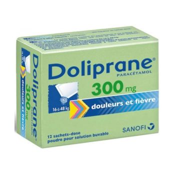 Doliprane 300mg poudre pour solution buvable - boîte de 12 sachet-doses