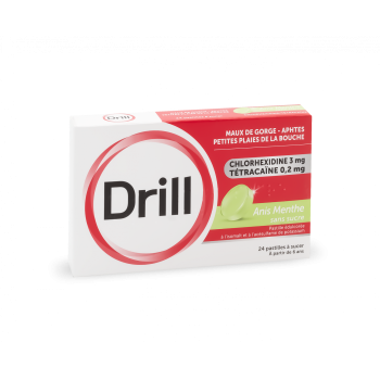 Drill sans sucre anis menthe - boite de 24 pastilles