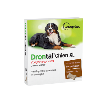 Drontal Chien XL Vetoquinol - boîte de 2 comprimés sécables