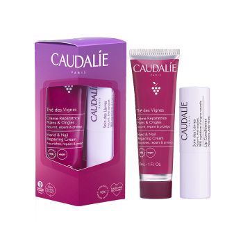 Duo Thé des Vignes Crème mains et ongles + Soin des lèvres Caudalie - lot de 2 produits