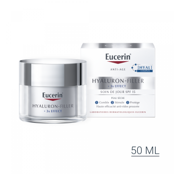 Hyaluron-Filler + 3x Effect Soin de jour SPF15 peau sèche Eucerin - pot de 50 ml