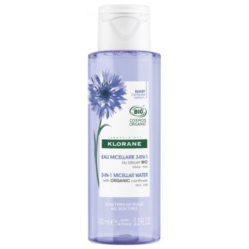 Eau micellaire 3 en 1 au Bleuet bio Klorane - flacon de 100 ml