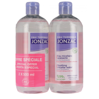 Eau micellaire apaisante Eau Thermale Jonzac - lot de 2 flacons de 500ml