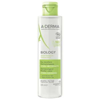 Biology Eau micellaire dermatologique hydra-nettoyante A-Derma - flacon de 200ml