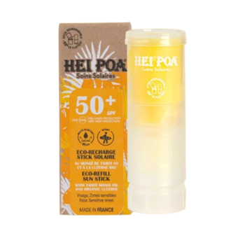 Eco-recharge stick solaire visage SPF50 Hei Poa - stick de 15g