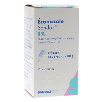 Econazole 1% poudre Sandoz - 1 flacon poudreur de 30 g