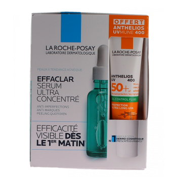 Effaclar sérum ultra-concentré La Roche-Posay - flacon-pipette de 30ml + Anthelios UV400 SPF 50 offert