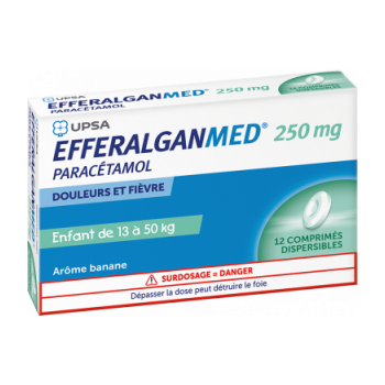 EfferalganMed 250 mg enfant goût banane - 12 comprimés dispersibles