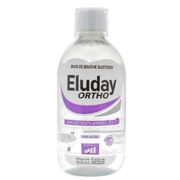 Eluday bain de bouche soin des dents appareillées sans alcool Pierre Fabre - flacon de 500 ml