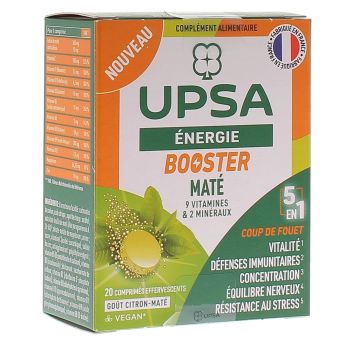 Energie Booster maté 5 en 1 UPSA - boîte de 20 comprimés effervescents