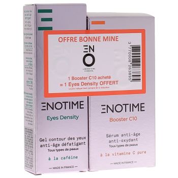 Enotime duo bonne mine ENO laboratoire Codexial - Booster C10 en flacon-pompe de 15 ml + Eyes Density en tube de 15 ml