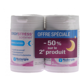 Ergystress Sommeil Nutergia - lot de 2 boîtes de 40 gélules