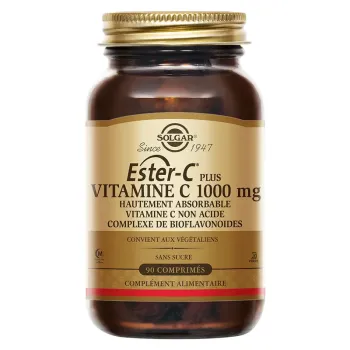 Ester-C Plus Vitamine C 1000 mg Solgar - pot de 90 comprimés