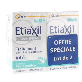 Etiaxil détranspirant aisselles peaux sensibles Cooper - lot de 2 roll-on de 15ml