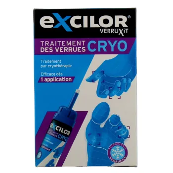 Excilor Verruxit Traitement verrues cryothérapie - boîte d'un flacon aérosol de 50 ml