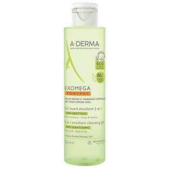 Exomega Control Gel lavant émollient A-derma - flacon de 200 ml