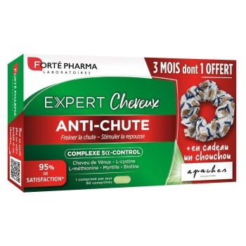 Expert cheveux anti-chute Forté pharma - boîte de 90 comprimés + un chouchou offert