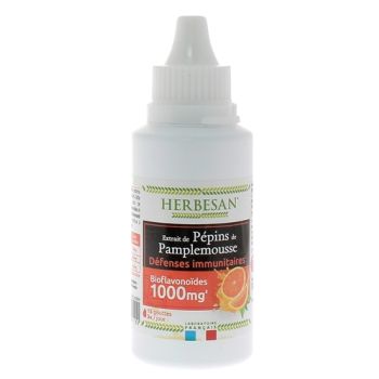 Extrait de pépins de pamplemousse 1000 mg Herbesan - flacon compte-gouttes de 50ml