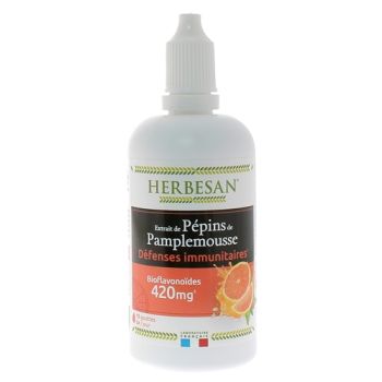 Extrait de pépins de pamplemousse 420 mg Herbesan - flacon compte-gouttes de 100ml