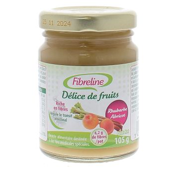 Fibreline Délice de fruits rhubarbe abricot - pot de 105g