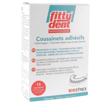 Fittydent Coussinets adhésifs pour prothèse inférieure - 15 coussinets