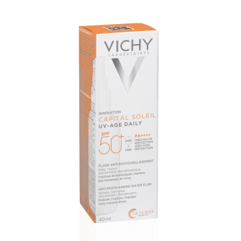 Capital soleil Fluide anti-photovieillissement UV Age Daily SPF 50+ Vichy - flacon-pompe de 40ml