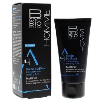 Fluide purifiant matifiant 4 en 1 homme Bcombio - tube de 50ml