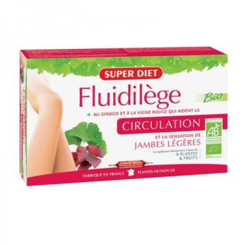 Fluidilege jambes légères bio Super Diet - boîte de 20 ampoules