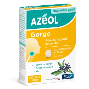 Azéol gorge comprimés goût miel citron Pileje - boite de 30 comprimés à sucer