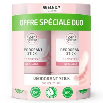 Déodorant stick Sensitive Weleda - lot de 2 sticks de 50g