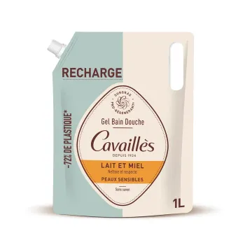 Gel bain douche lait et miel Rogé Cavaillès - éco-recharge de 1L